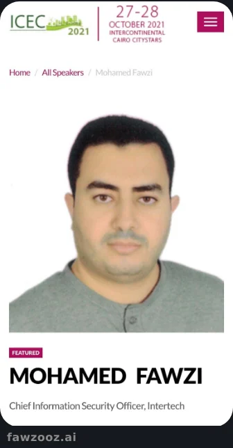 متحدث مميز في مؤتمر ICEC ٢٠٢١ بالقاهرة — بصفتي وقتها رئيس أمن المعلومات